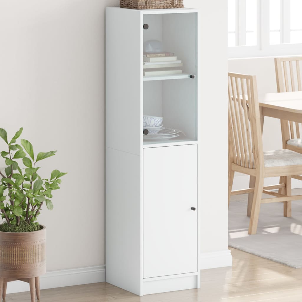 Highboard mit Glastür Weiß 35x37x142 cm Highboard mit Glastür Weiß 35x37x142 cm