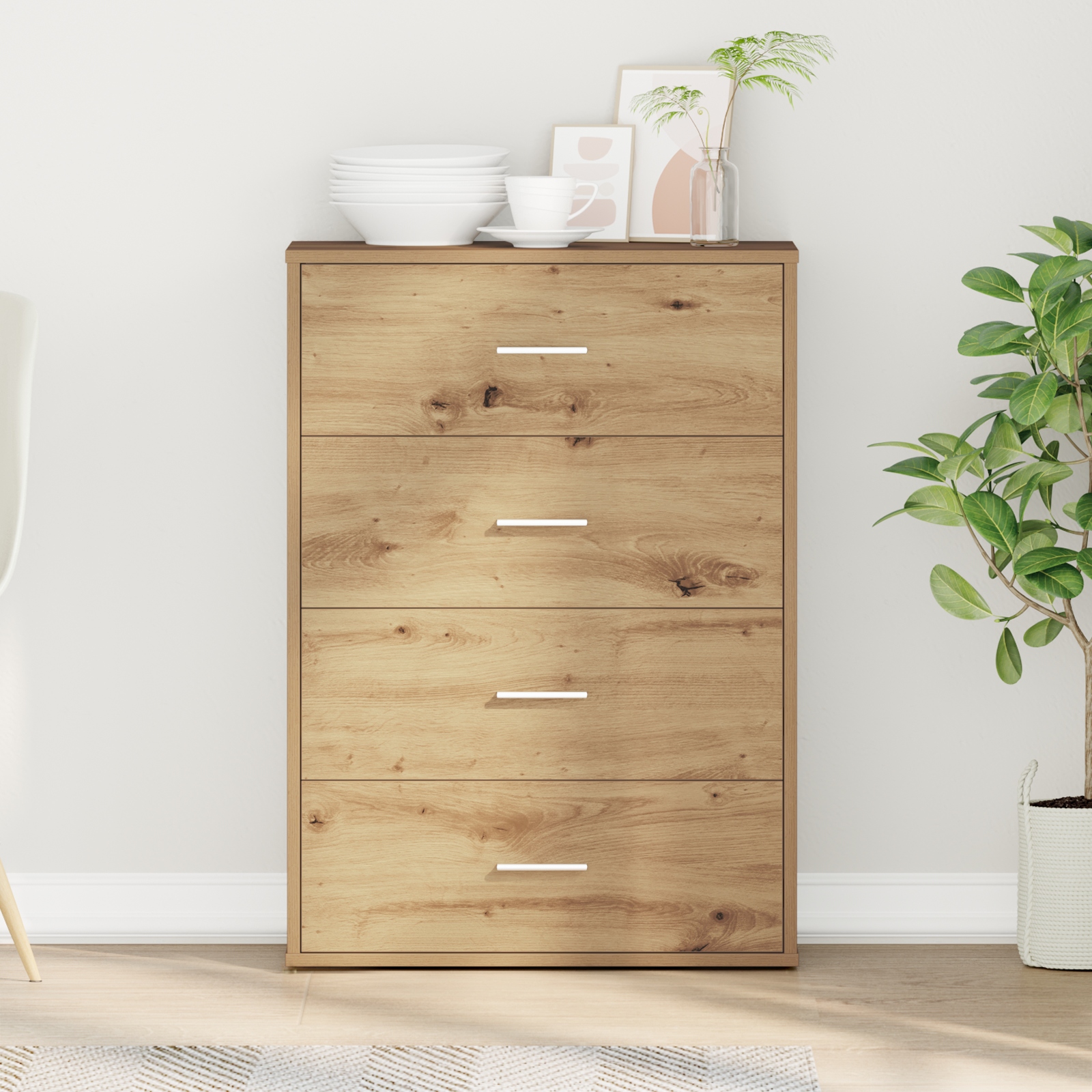 Sideboard Eiche handwerklich 60 x 31 x 84 cm Spanplatte