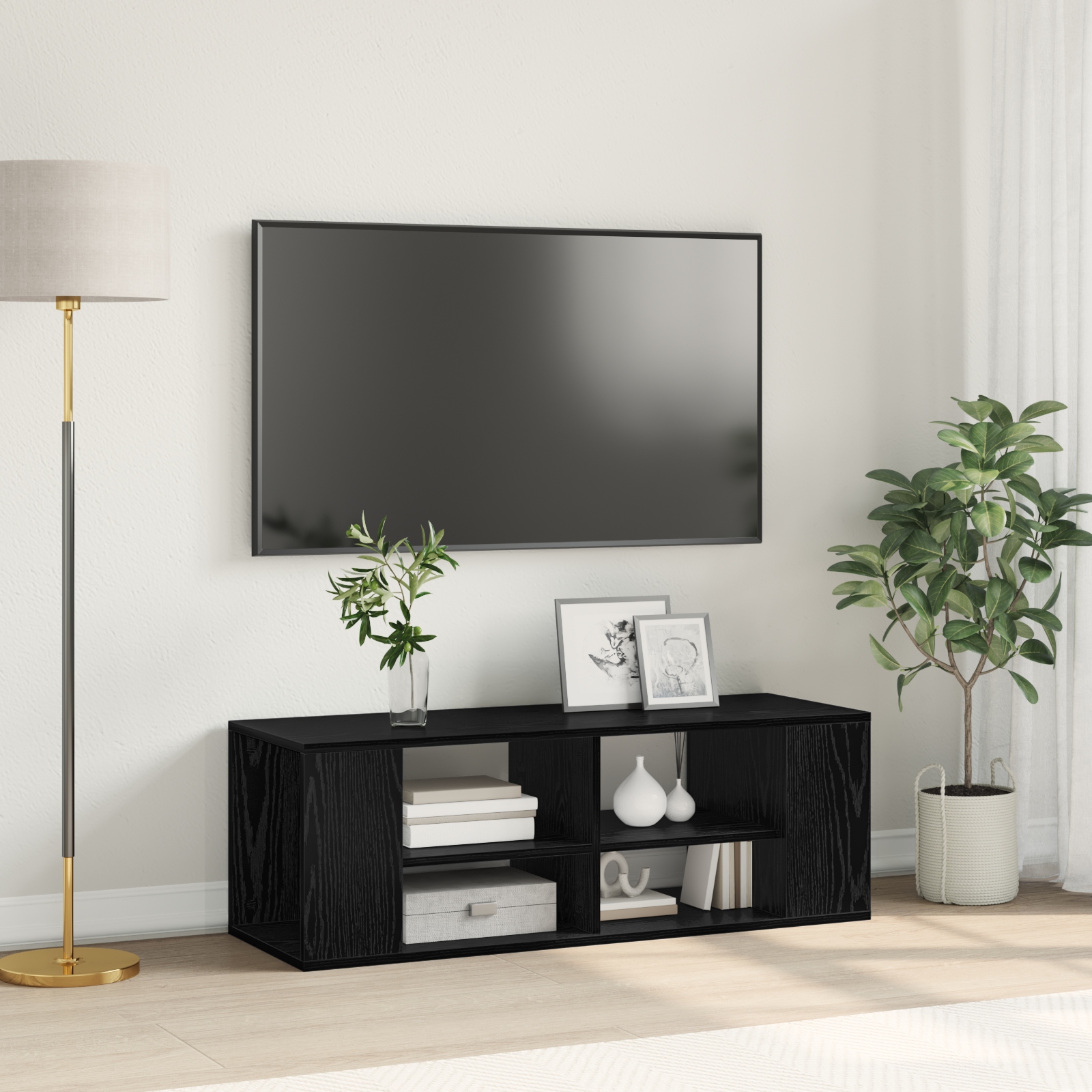 TV-Schränk Schwarze Eiche 102 x 35 x 35 cm Holzwerkstoff