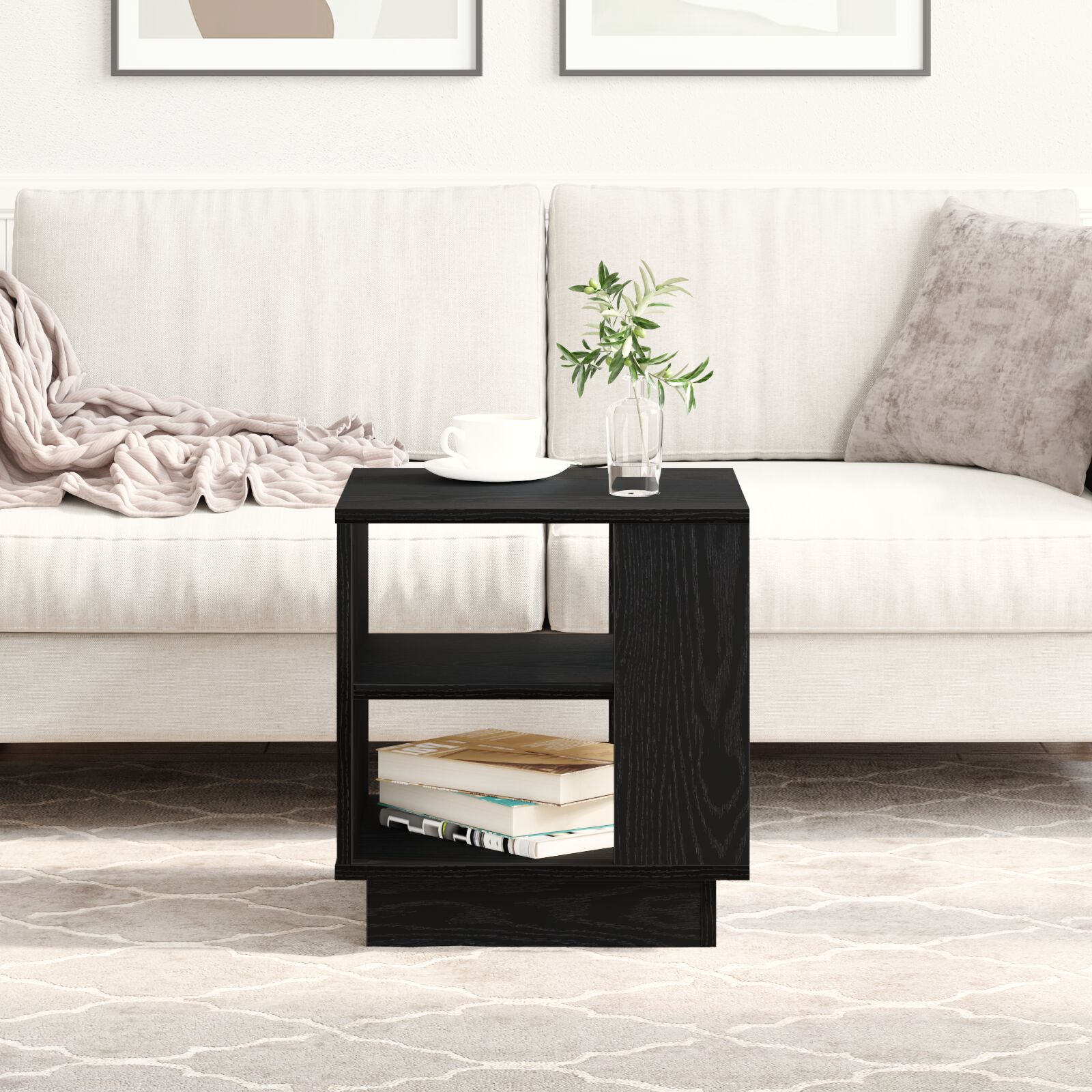 Couchtisch Schwarz Eiche 40x40x43 cm Holzwerkstoff Couchtisch Schwarz Eiche 40x40x43 cm Holzwerkstoff