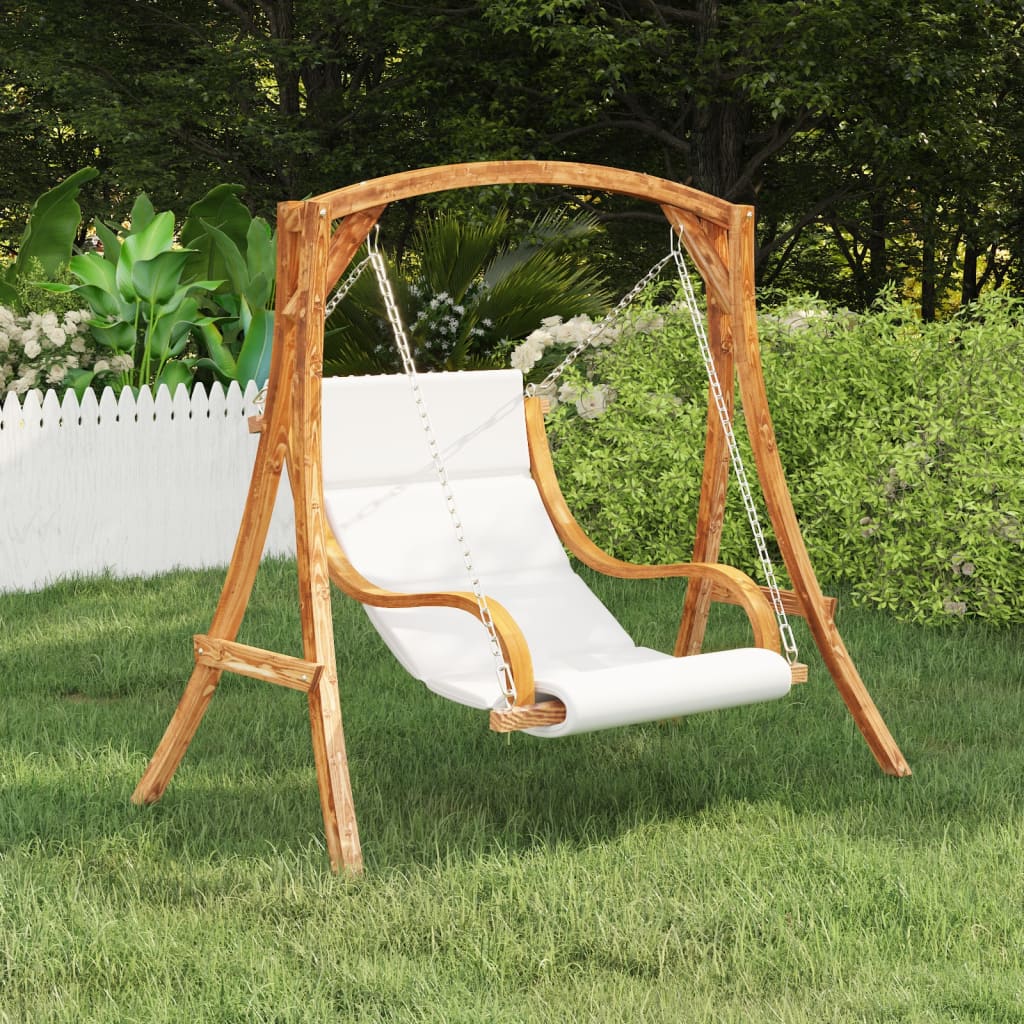 Hängeliege mit Kissen Creme Bugholz mit Teak-Finish Hängeliege mit Kissen Creme Bugholz mit Teak-Finish