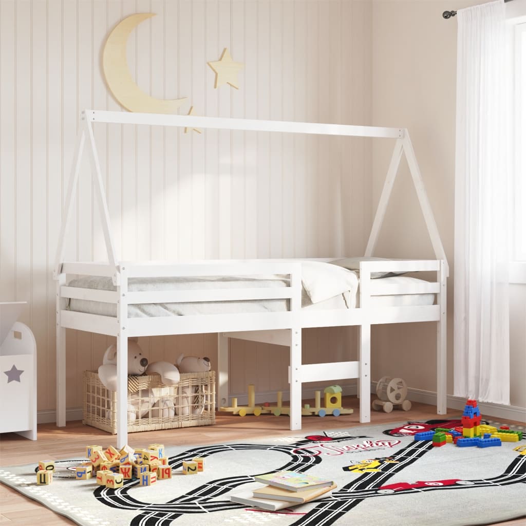 Dach für Kinderbett Weiß 209x85,5x88 cm Massivholz Kiefer Dach für Kinderbett Weiß 209x85,5x88 cm Massivholz Kiefer