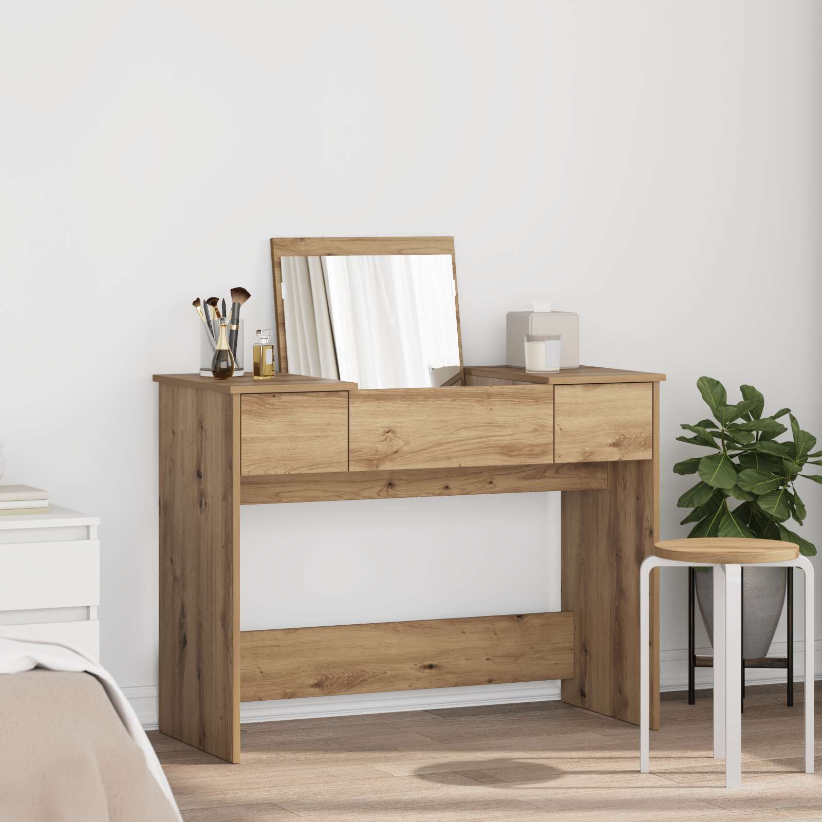 Schminktisch mit Spiegel Artisan Eiche 100x45x76 cm Schminktisch mit Spiegel Artisan Eiche 100x45x76 cm