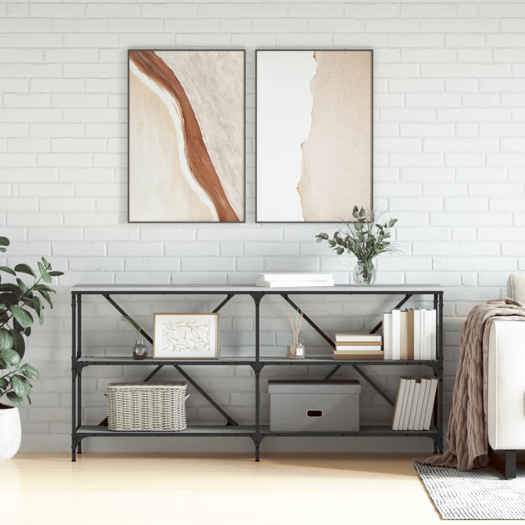 Konsolentisch Grau Sonoma 160x30x75 cm Holzwerkstoff und Eisen Konsolentisch Grau Sonoma 160x30x75 cm Holzwerkstoff und Eisen