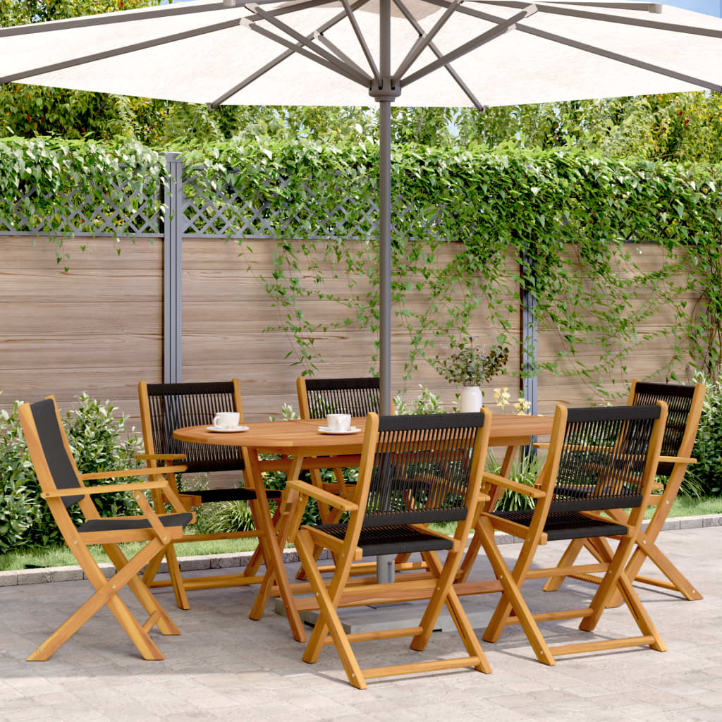 Gartenstühle 6 Stk. Klappbar Schwarz Massivholz Akazie Gartenstühle 6 Stk. Klappbar Schwarz Massivholz Akazie