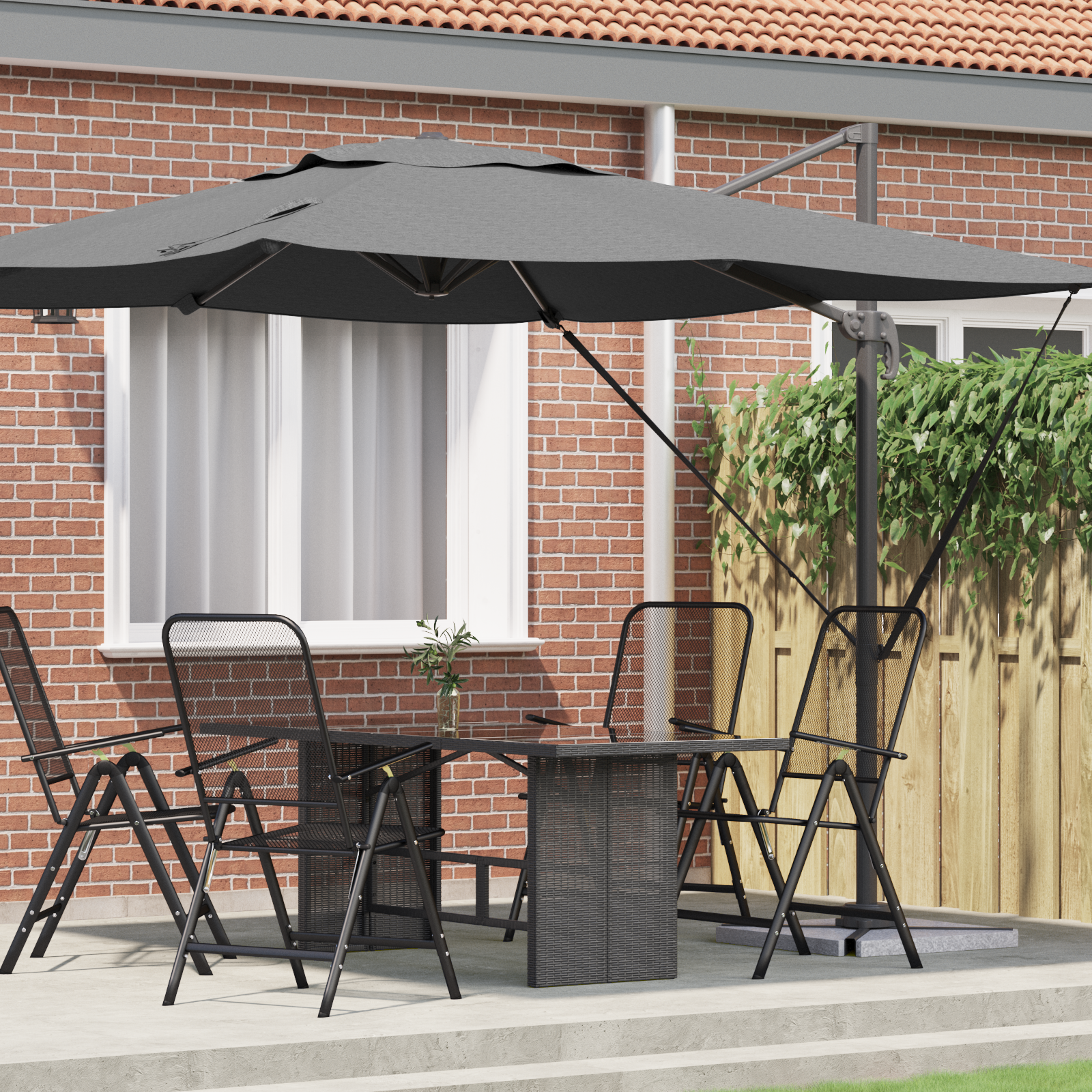 Cantilever Roma Parasol Anthrazit 286x285x265 cm Aluminium Cantilever Roma Parasol Anthrazit 286x285x265 cm Aluminium