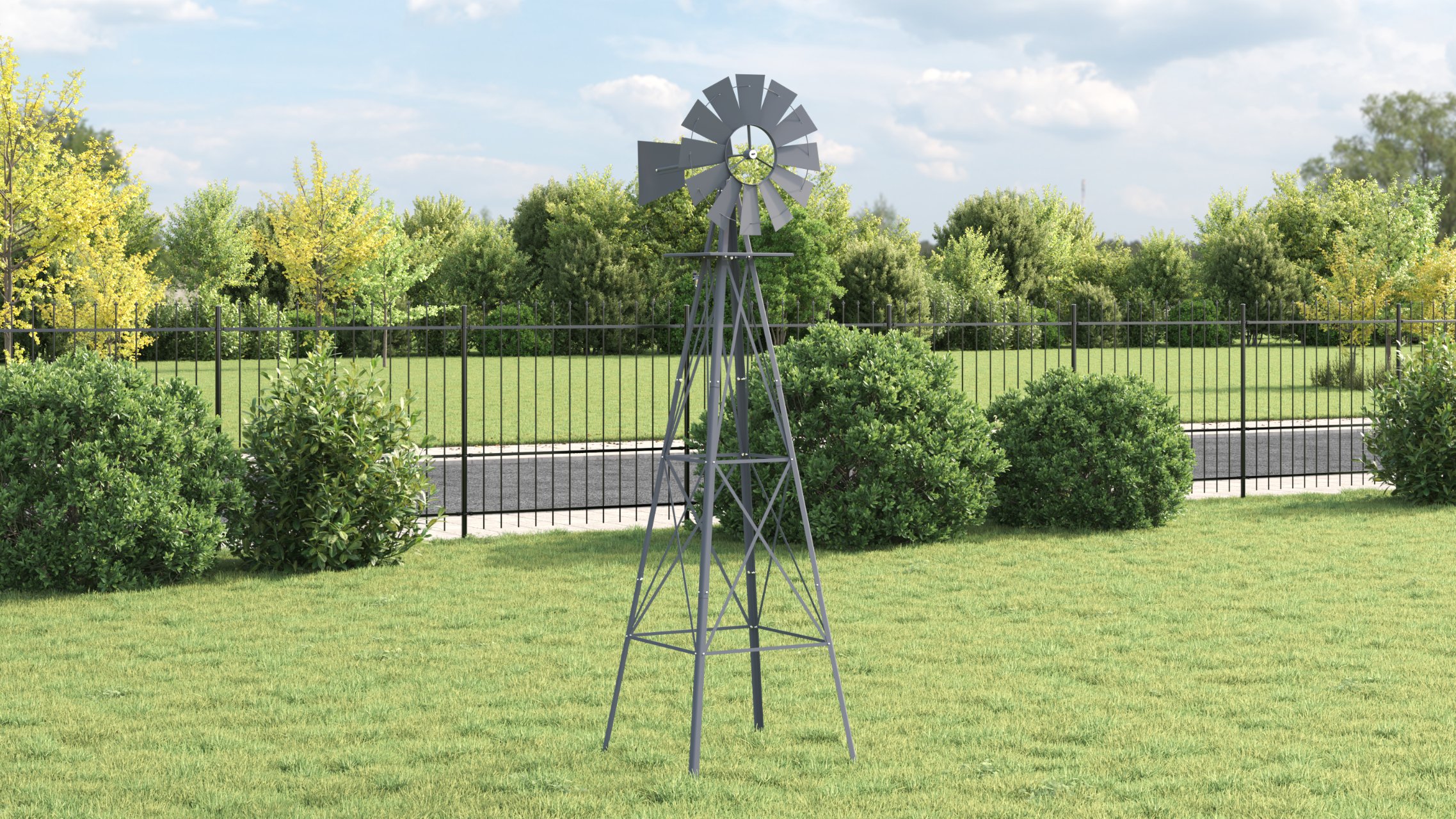 Windmühle Grau 84x68x245 cm Eisen Windmühle Grau 84x68x245 cm Eisen