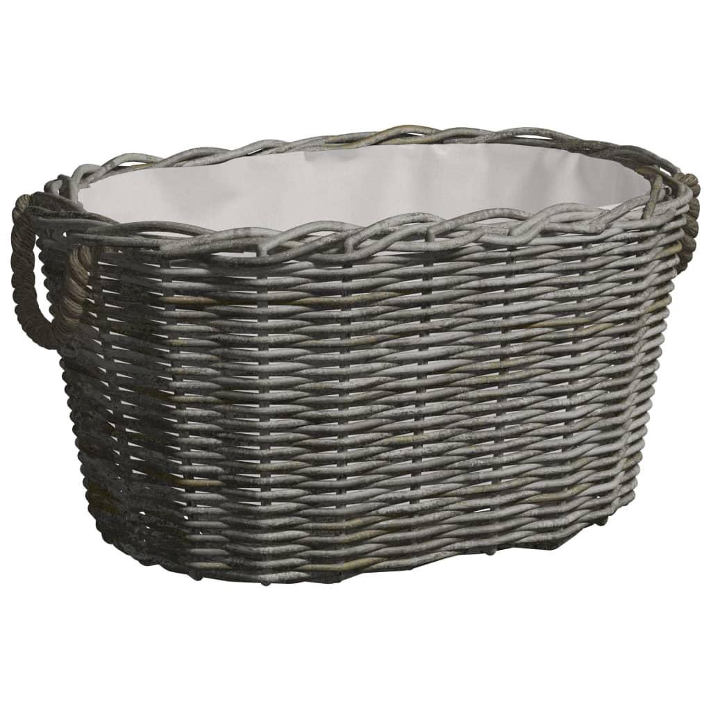 Holzkorb mit Tragegriffen 60x40x28 cm Grau Weide Holzkorb mit Tragegriffen 60x40x28 cm Grau Weide