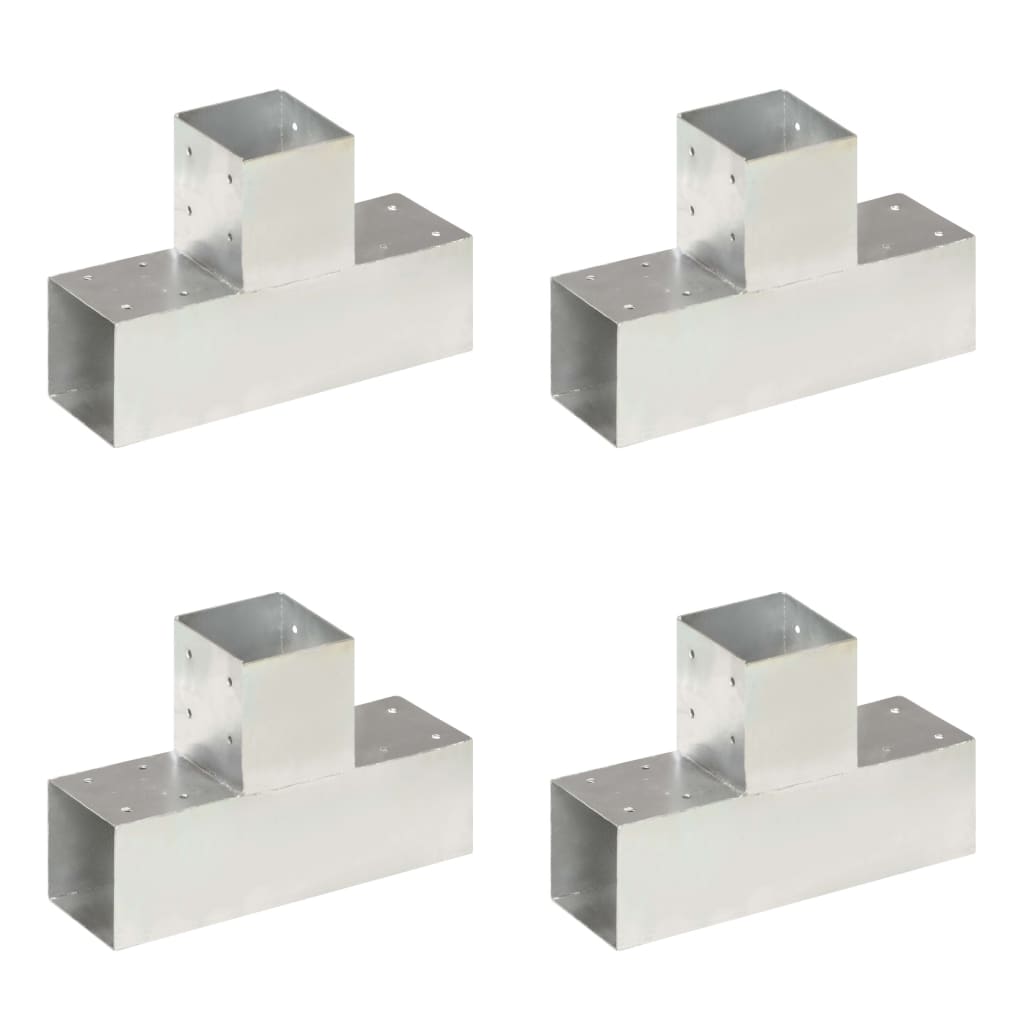Pfostenverbinder 4 Stk. T-Form Verzinktes Metall 91 x 91 mm Pfostenverbinder 4 Stk. T-Form Verzinktes Metall 91 x 91 mm
