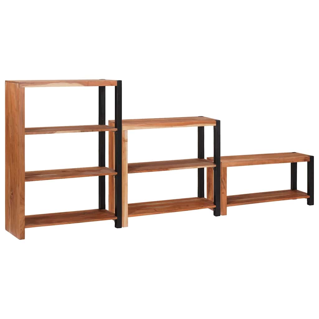 Regal 3 pcs Braun 80 x 30 x 110 cm Massivholz Akazie Regal 3 pcs Braun 80 x 30 x 110 cm Massivholz Akazie