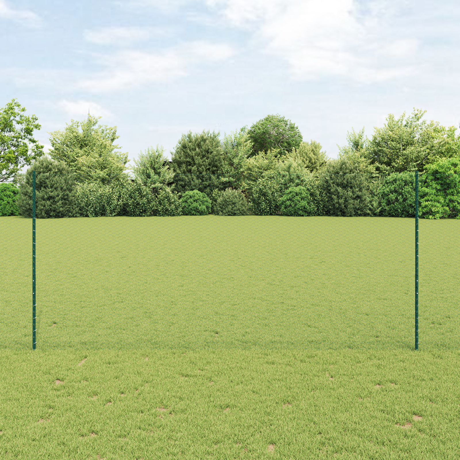 Zaunpfosten 11 Stück U-Kanal Grün 140 cm Stahl