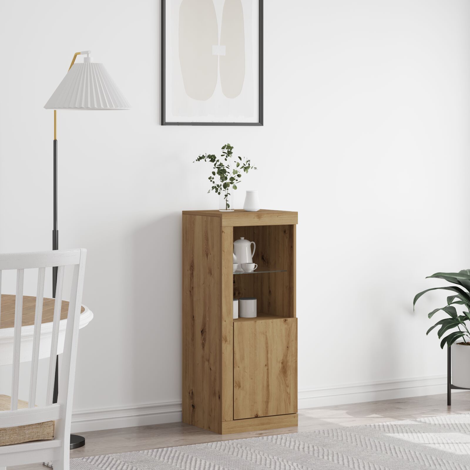 vidaXL Sideboard mit LED-Lichtern Artisan Eiche 41x37x100 cm