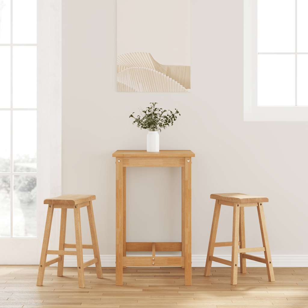 Barhocker 2 Stk. Natur Massivholz Gummibaum Barhocker 2 Stk. Natur Massivholz Gummibaum