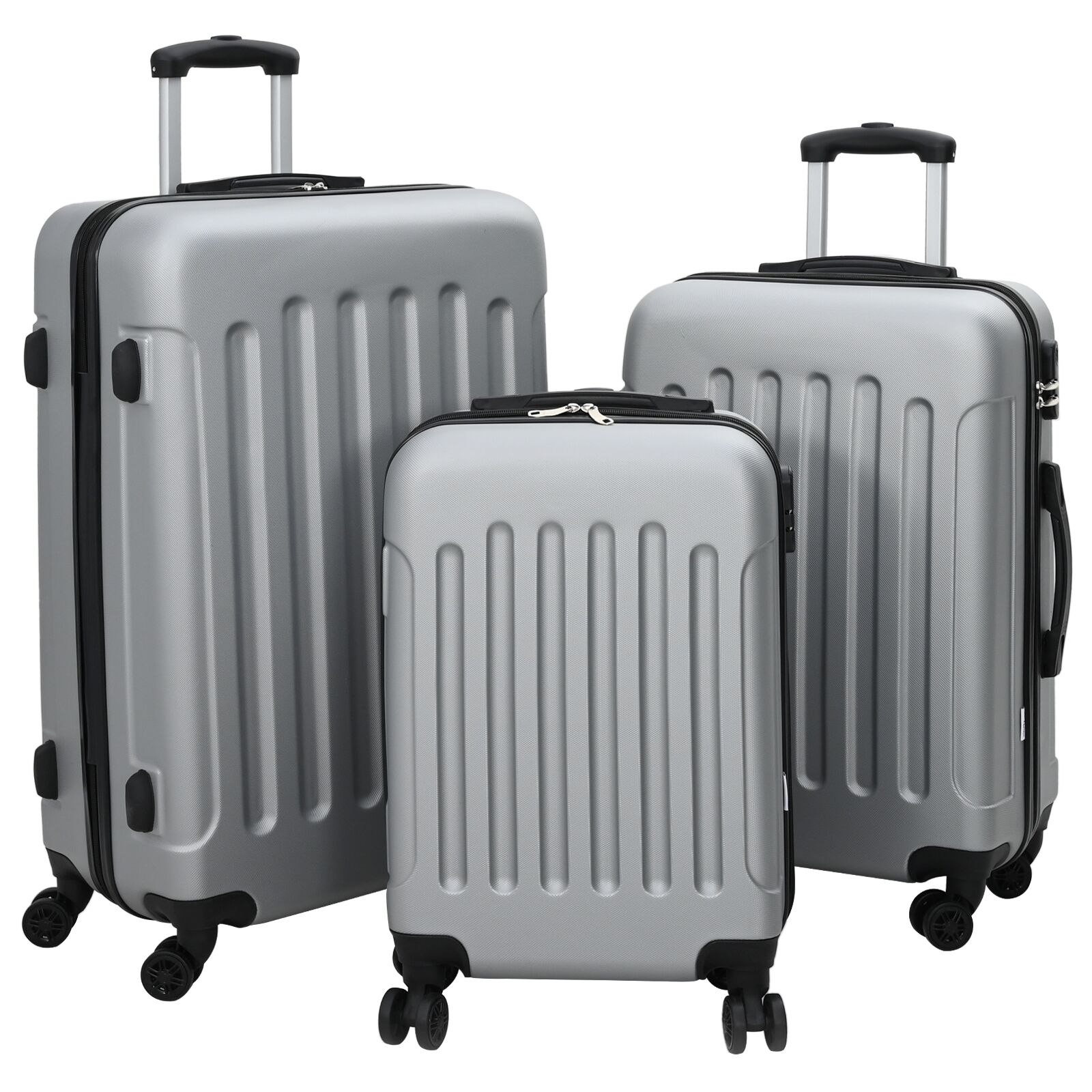Kofferset 3 pcs Hartschale Silber 20'' 24'' 28'' ABS Kofferset 3 pcs Hartschale Silber 20'' 24'' 28'' ABS