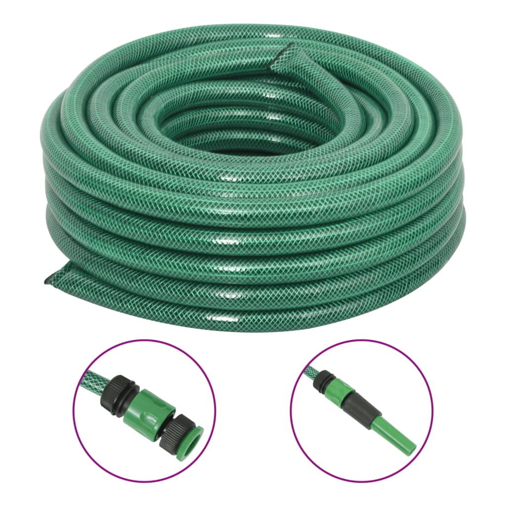 Gartenschlauch mit Kupplung-Set Grün 0,75" 50 m PVC Gartenschlauch mit Kupplung-Set Grün 0,75" 50 m PVC