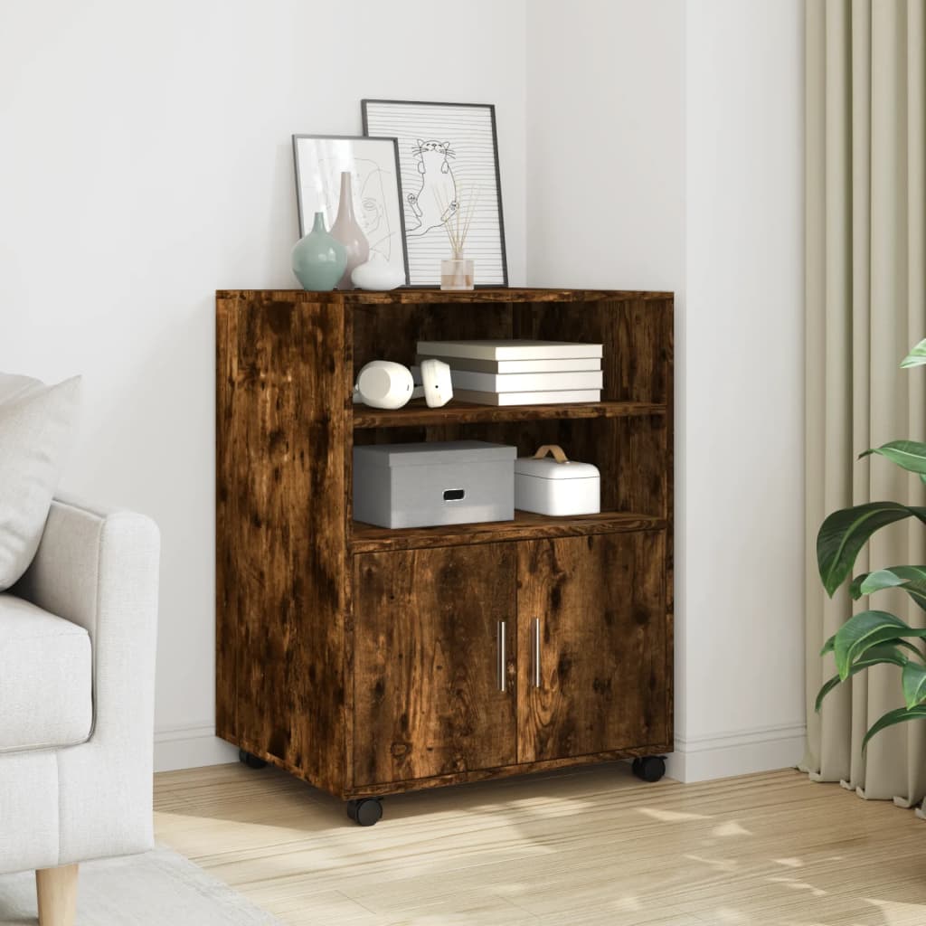 Rollschrank Räuchereiche 60x48x81 cm Holzwerkstoff Rollschrank Räuchereiche 60x48x81 cm Holzwerkstoff