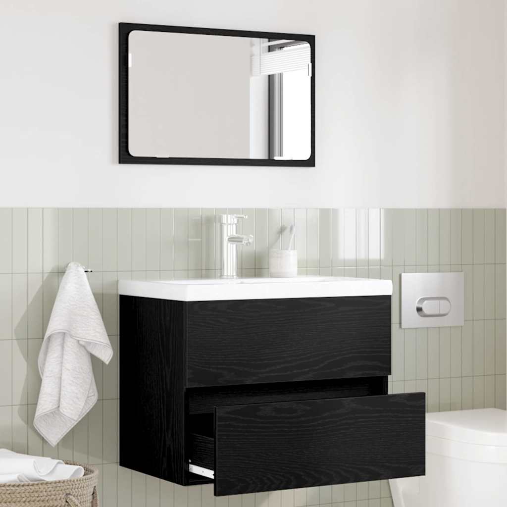 Badezimmermöbelset 2 pcs Schwarze Eiche 57 x 37 x 45 cm