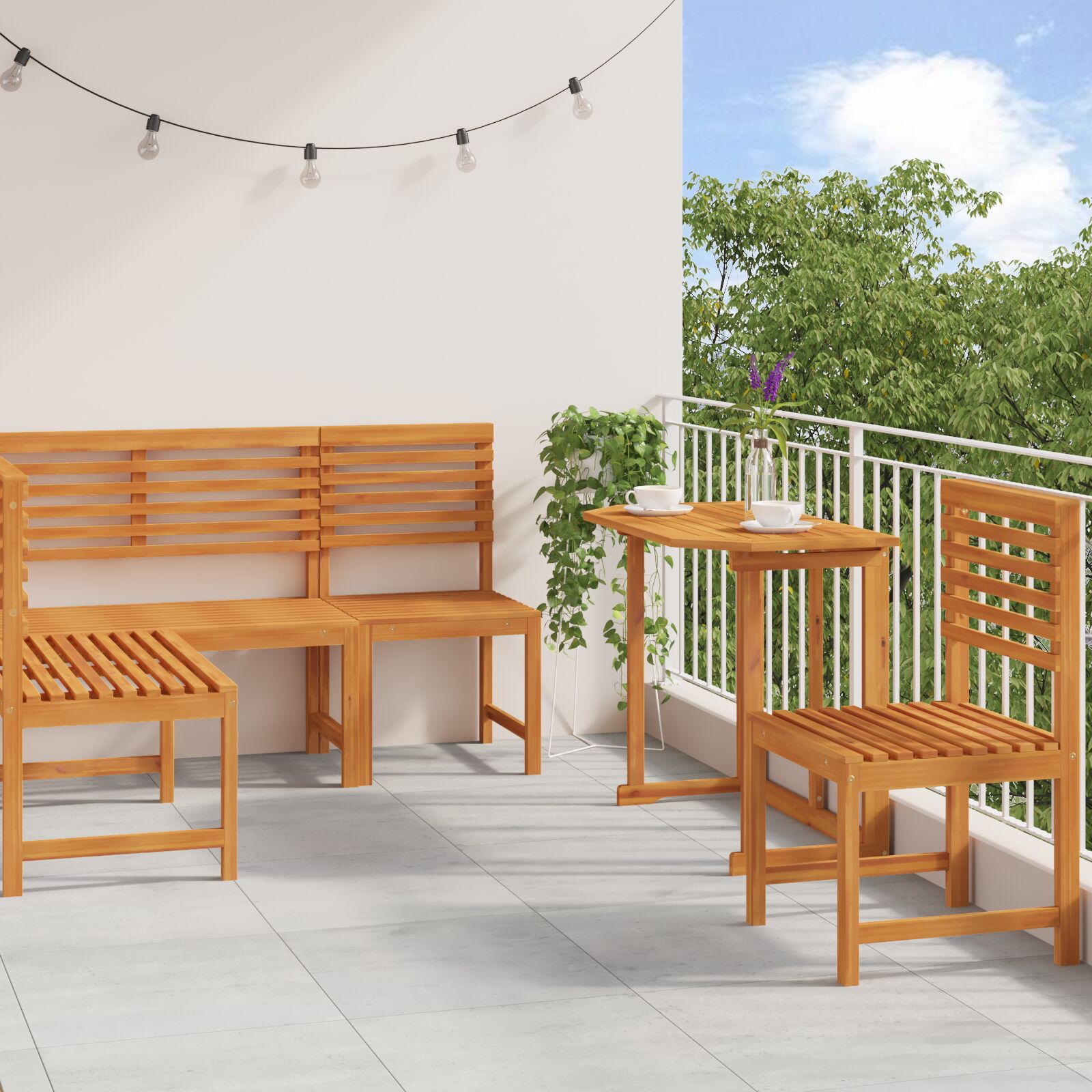 vidaXL 4-teilige Garten-Essgruppe - Hergestellt aus stabilem Akazienholz vidaXL 4-teilige Garten-Essgruppe - Hergestellt aus stabilem Akazienholz