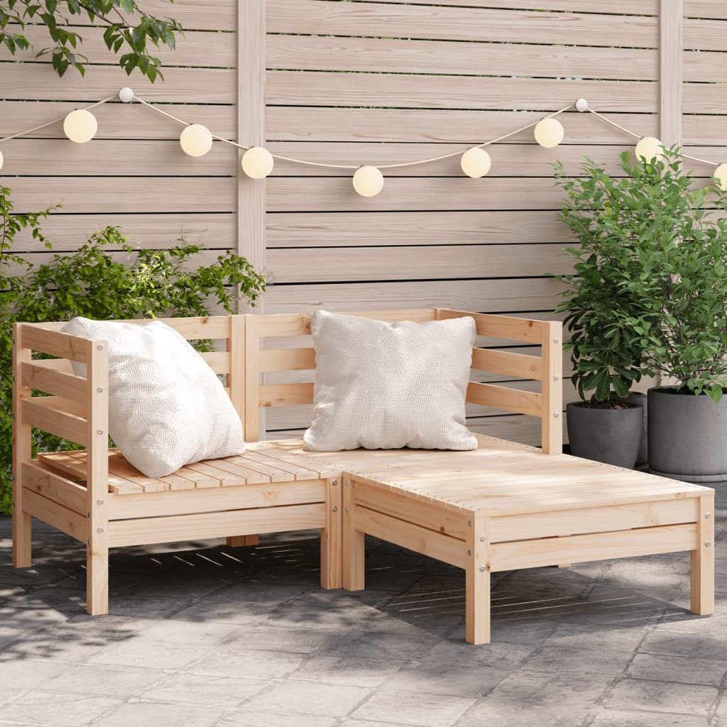 Gartensofa 2-Sitzer mit Hocker Massivholz Kiefer Gartensofa 2-Sitzer mit Hocker Massivholz Kiefer