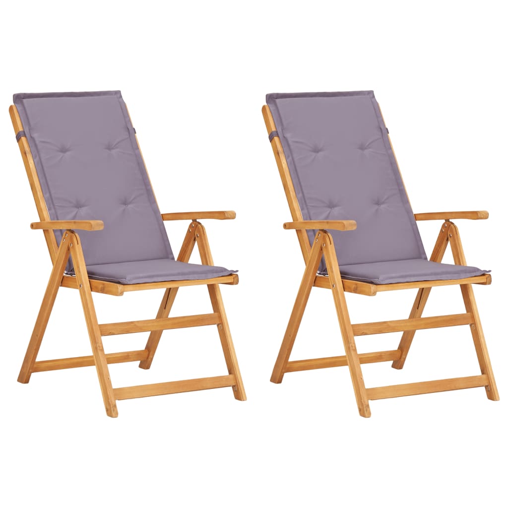 Verstellbare Gartenstühle 2 Stk. Braun Massivholz Akazie Verstellbare Gartenstühle 2 Stk. Braun Massivholz Akazie