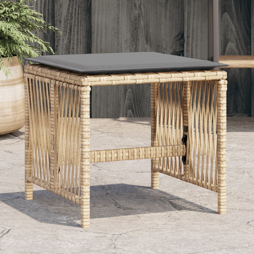 Gartenhocker Kissen 4Stk. Beigemischung 41x41x36 cm Poly Rattan Gartenhocker Kissen 4Stk. Beigemischung 41x41x36 cm Poly Rattan