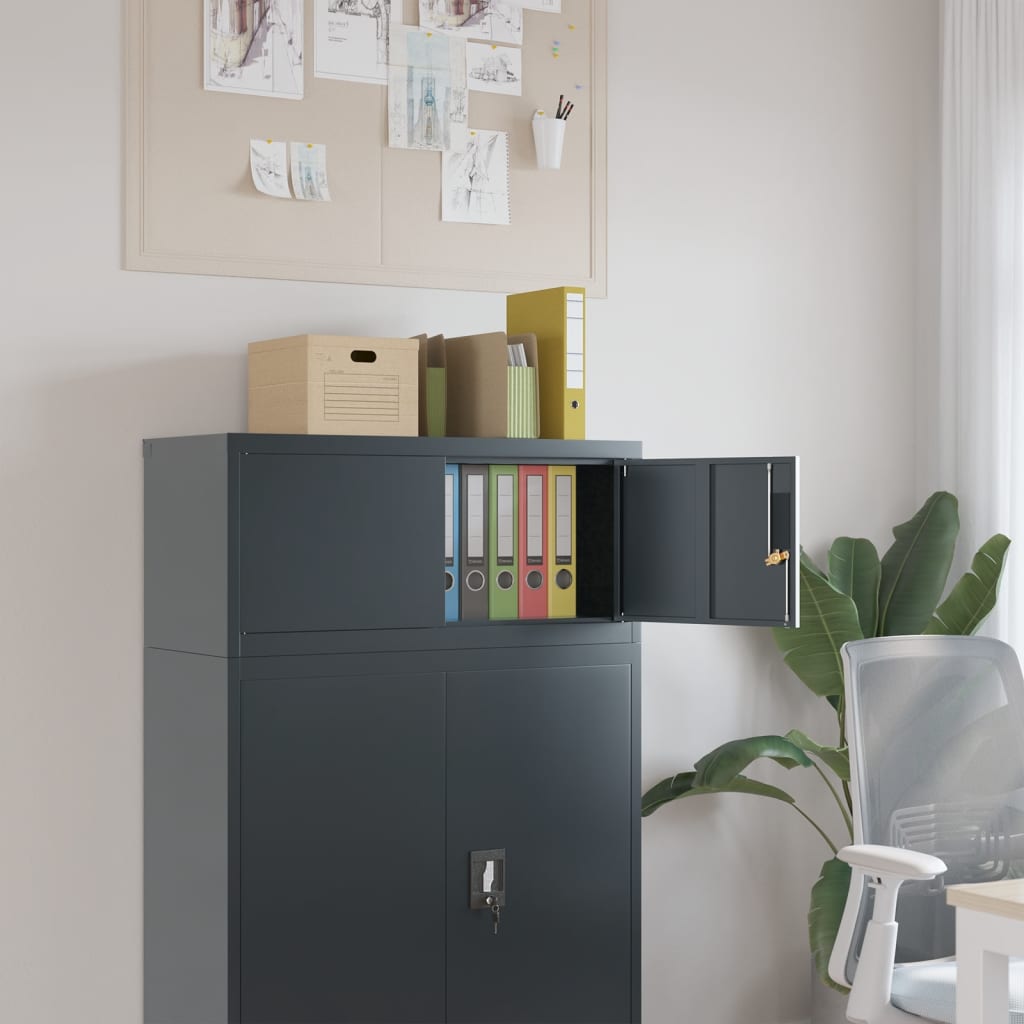 Aktenschrank Anthrazit 90x40x40 cm Stahl Aktenschrank Anthrazit 90x40x40 cm Stahl