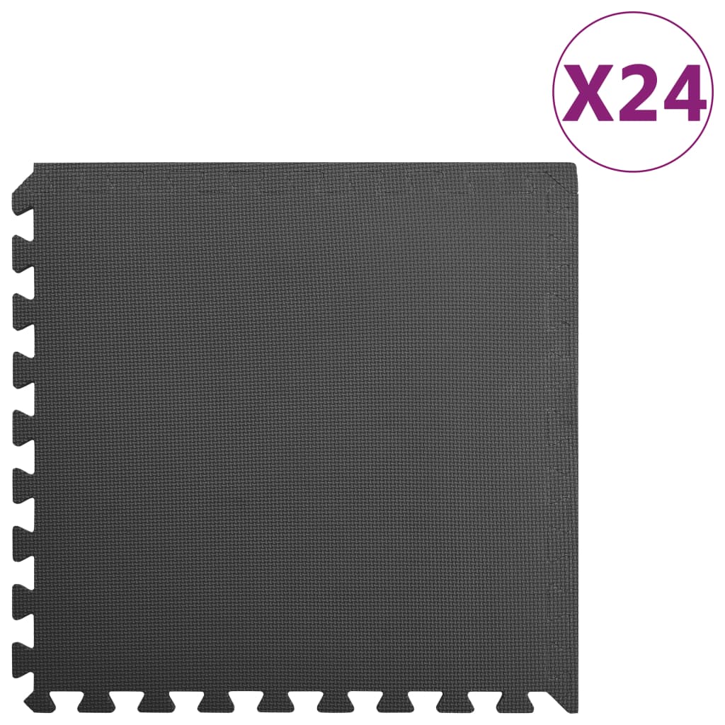 Bodenmatten 24 Stk. 8,64 m² EVA-Schaum Schwarz Bodenmatten 24 Stk. 8,64 m² EVA-Schaum Schwarz