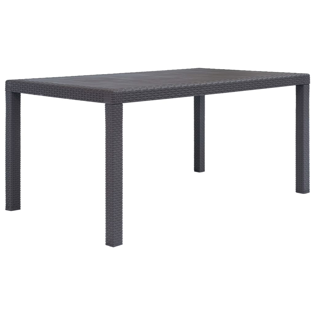 Gartentisch Braun 150 x 90 x 72 cm Kunststoff Rattan-Optik Gartentisch Braun 150 x 90 x 72 cm Kunststoff Rattan-Optik