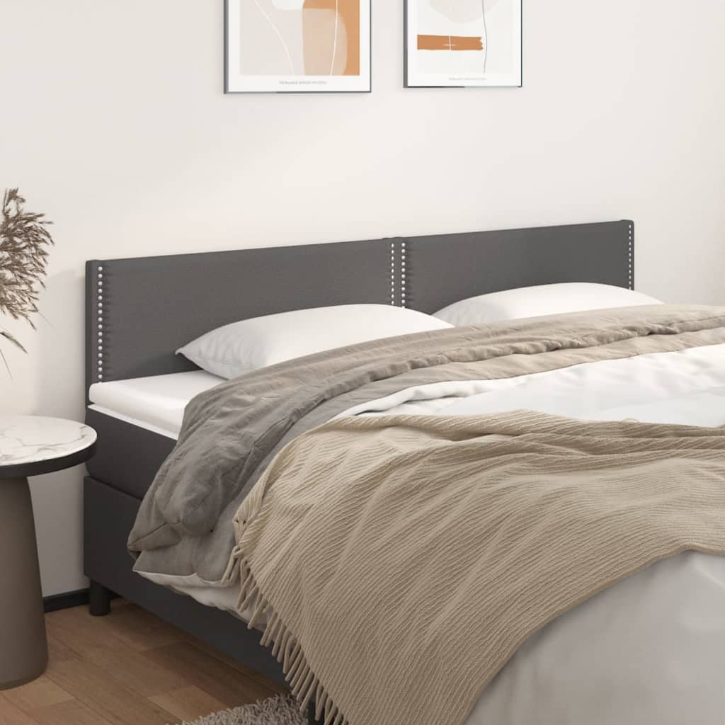 Kopfteile 2 Stk. Grau 90x5x78/88 cm Kunstleder Kopfteile 2 Stk. Grau 90x5x78/88 cm Kunstleder