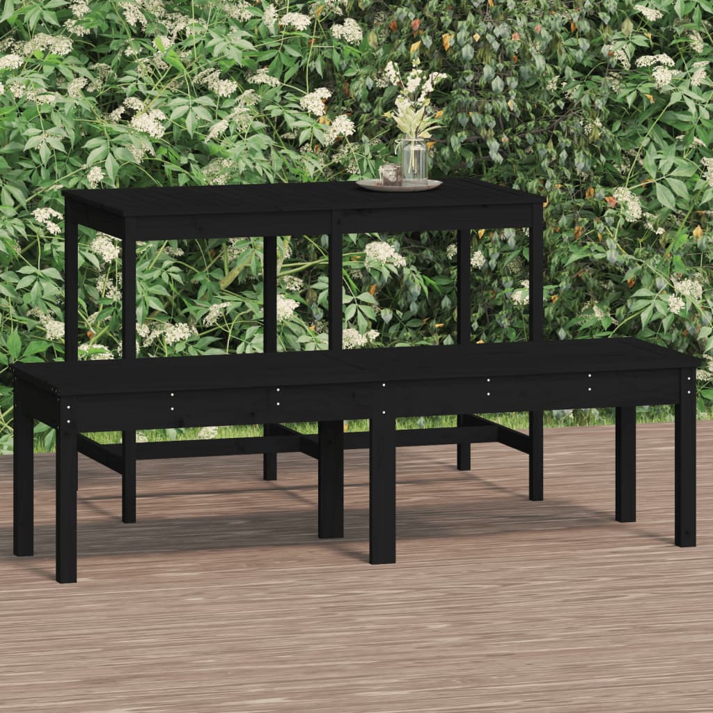 Gartenbank 2-Sitzer Schwarz 159,5x44x45 cm Massivholz Kiefer Gartenbank 2-Sitzer Schwarz 159,5x44x45 cm Massivholz Kiefer