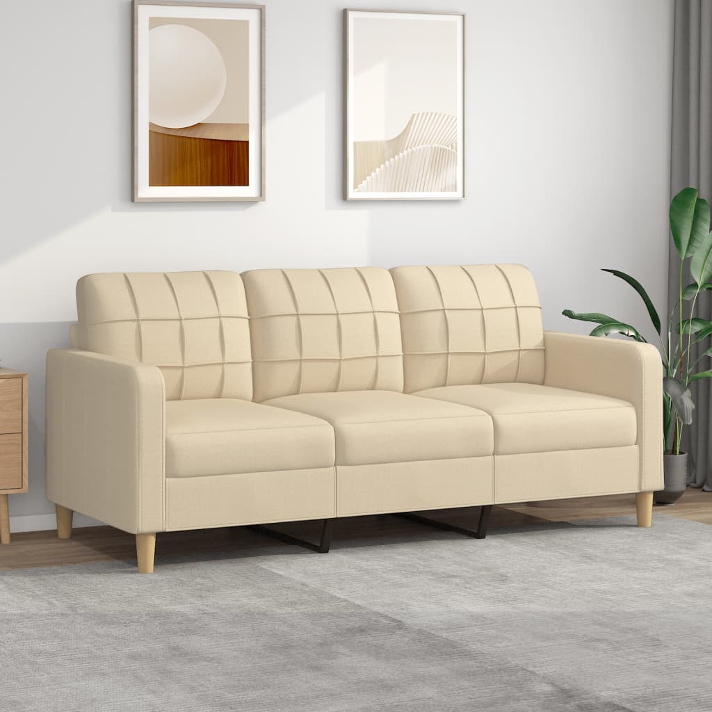 3-Sitzer-Sofa Creme 180 cm Stoff 3-Sitzer-Sofa Creme 180 cm Stoff