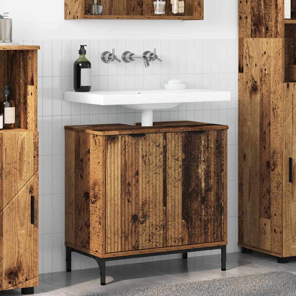Badezimmer Waschbecken Schrank Altholz 60,5 x 33,5 x 61 cm