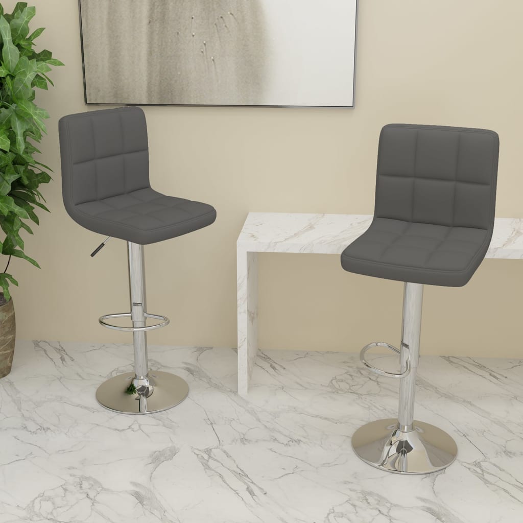 Barhocker 2 Stk. Dunkelgrau Stoff Barhocker 2 Stk. Dunkelgrau Stoff