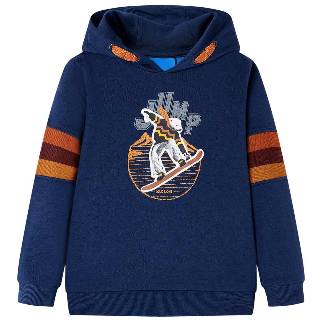 Kinder-Kapuzenpullover Marineblau 128