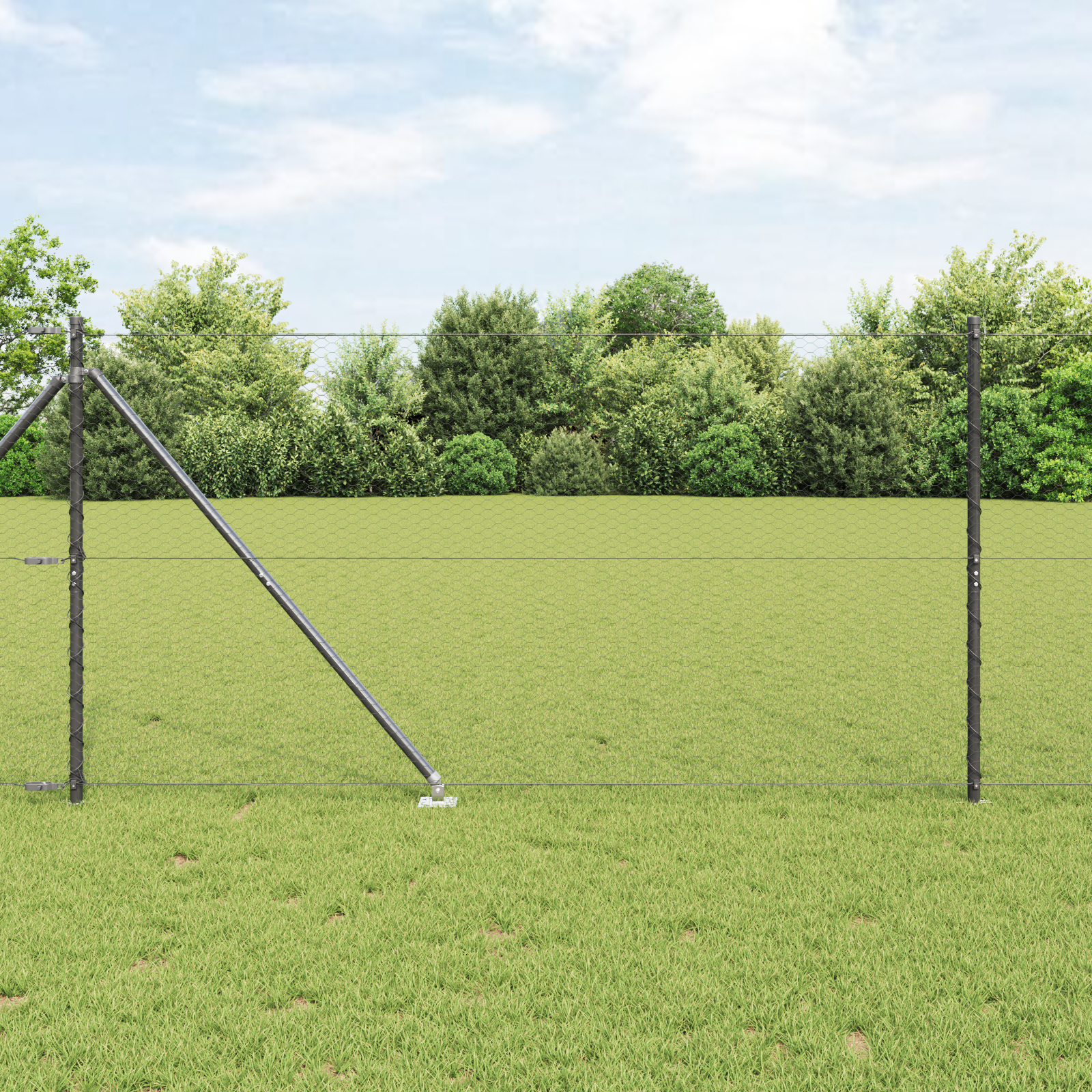 Sechseckzaun Grau 1,2x10 m Stahl