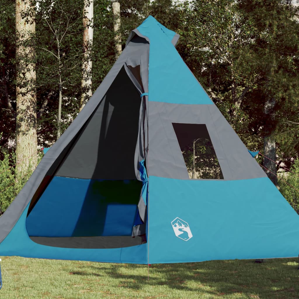 Tipi-Campingzelt 7 Personen Blau Wasserdicht Tipi-Campingzelt 7 Personen Blau Wasserdicht