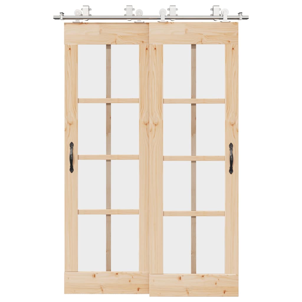 Schiebetür-Beschlagsatz 183 cm Edelstahl Silbern Schiebetür-Beschlagsatz 183 cm Edelstahl Silbern