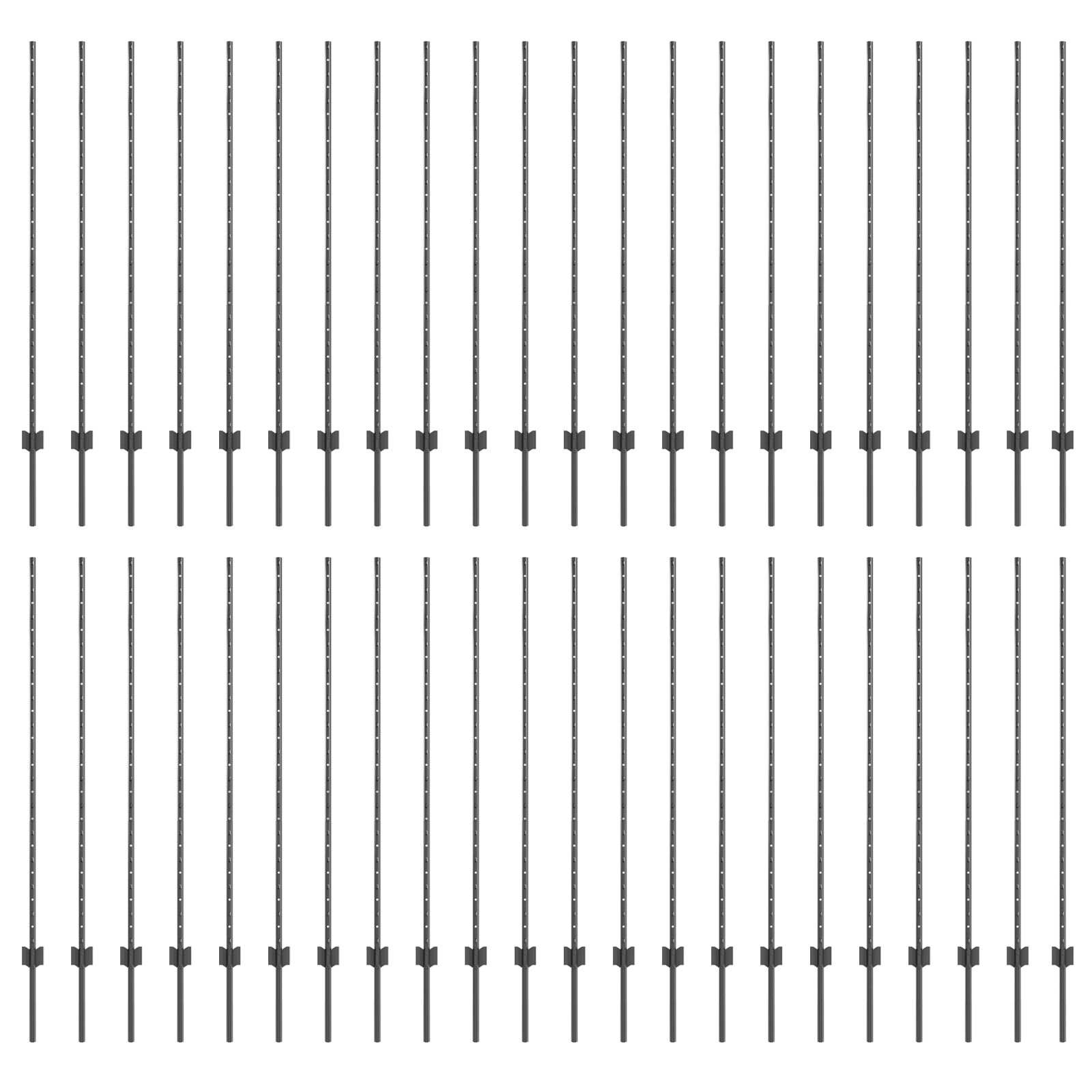 Zaunpfosten 88 Stk U-Kanal Grau 180 cm Stahl