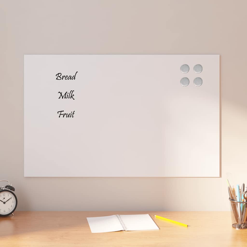 Magnettafel Wandmontage Weiß 80x50 cm Hartglas Magnettafel Wandmontage Weiß 80x50 cm Hartglas