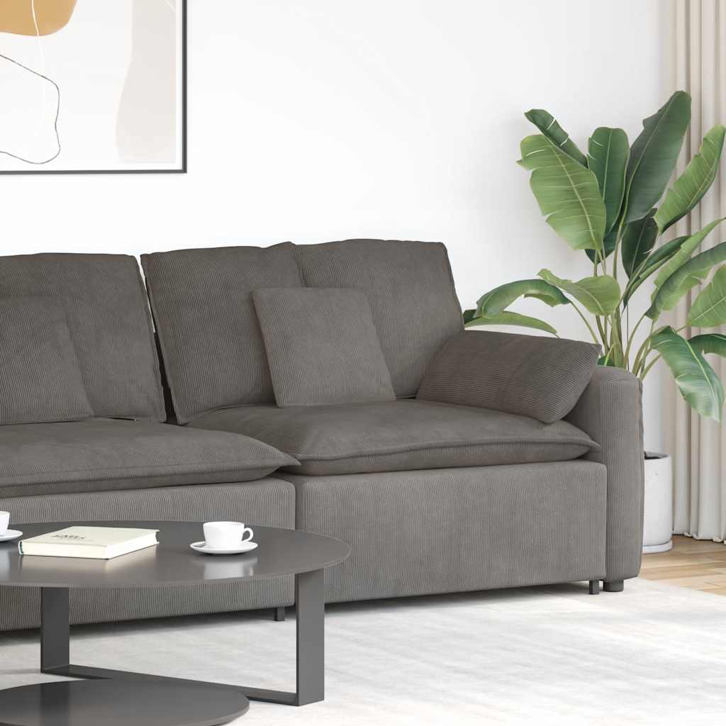 Modulares Sofa Endmodul mit Armlehne Kissen Hellgrau 100 cm Modulares Sofa Endmodul mit Armlehne Kissen Hellgrau 100 cm