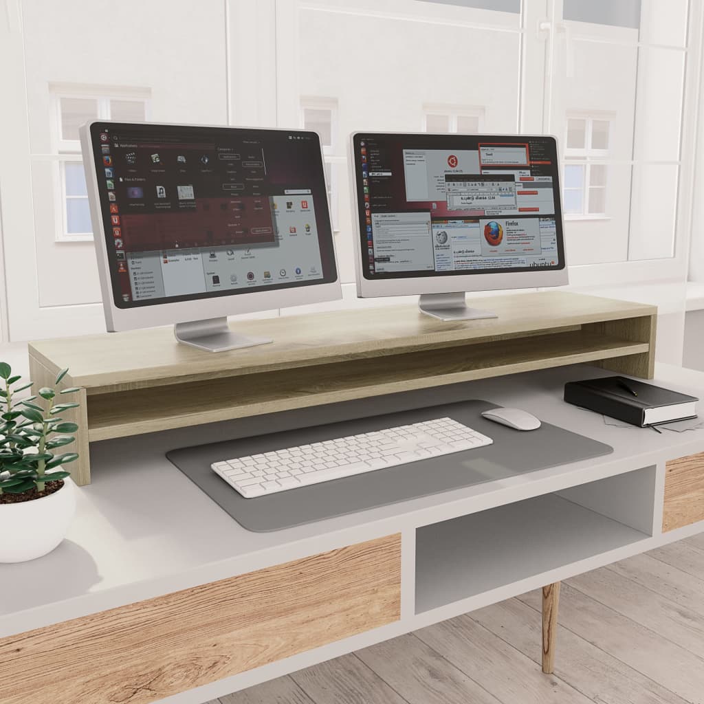 Monitorständer Sonoma-Eiche 100x24x13 cm Holzwerkstoff Monitorständer Sonoma-Eiche 100x24x13 cm Holzwerkstoff