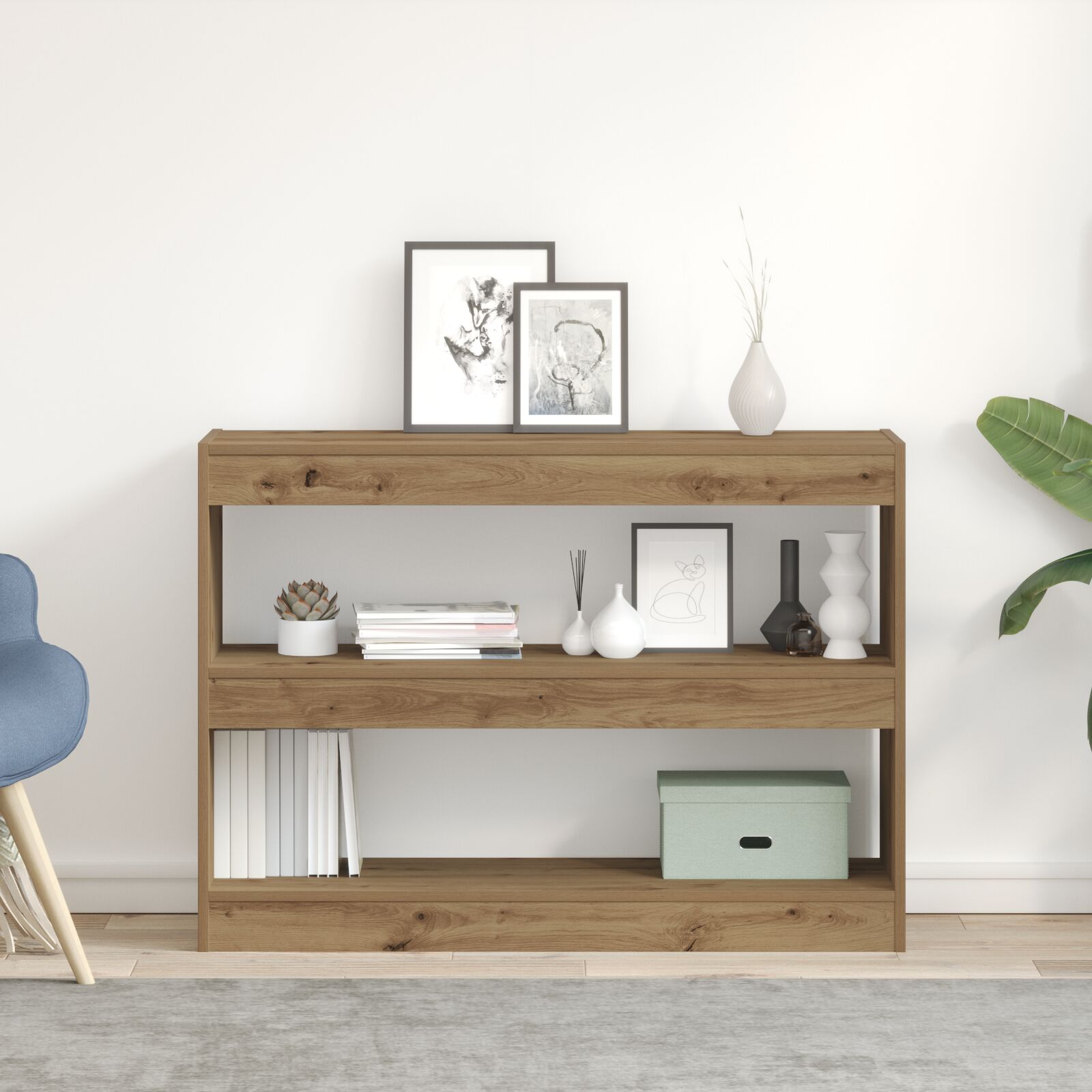 vidaXL Bücherregal/Raumteiler - Artisan Eiche - 100x30x72 cm - Hergestellt aus Holzwerkstoff vidaXL Bücherregal/Raumteiler - Artisan Eiche - 100x30x72 cm - Hergestellt aus Holzwerkstoff