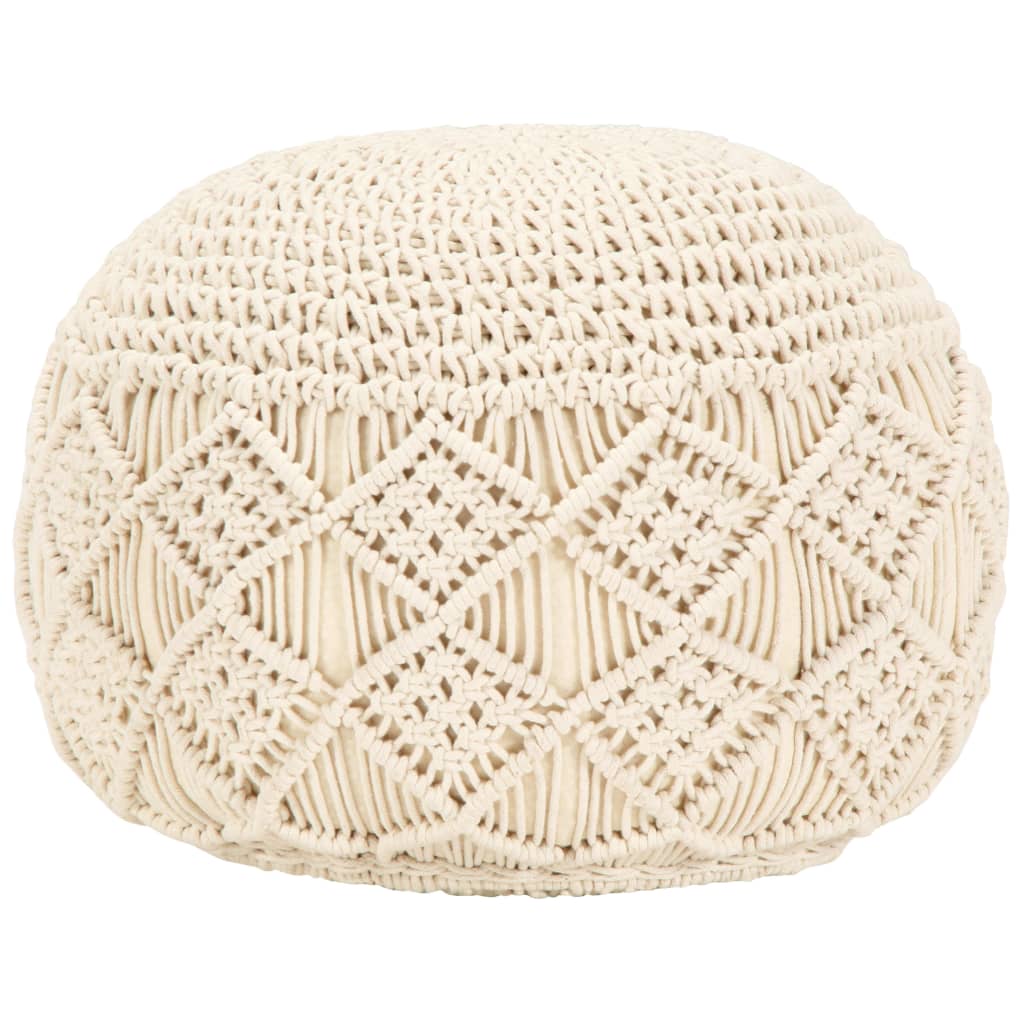 Makramee Sitzpuff Handgefertigt 45 x 30 cm Baumwolle Makramee Sitzpuff Handgefertigt 45 x 30 cm Baumwolle