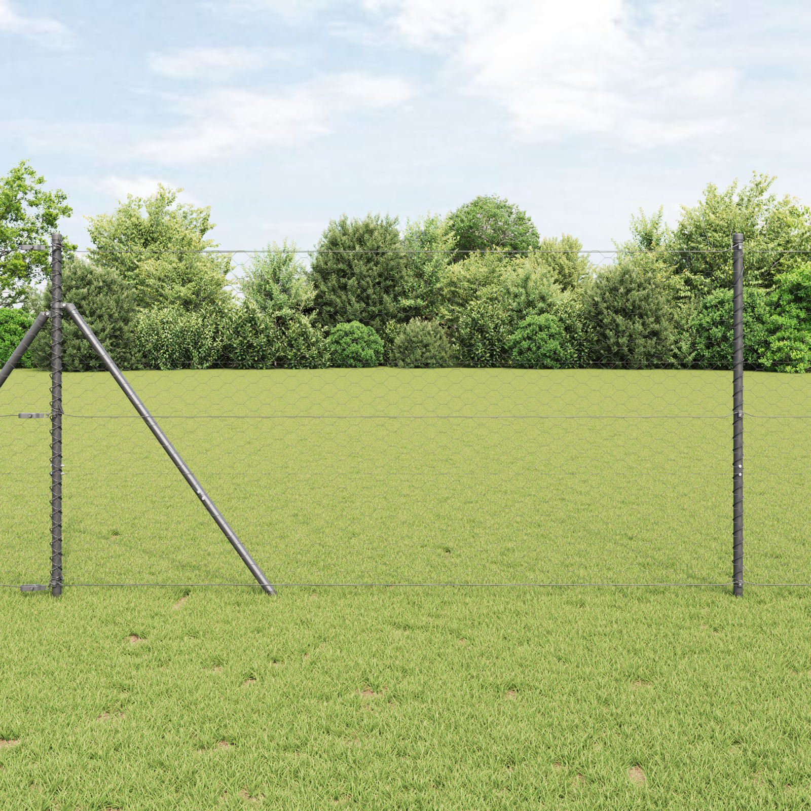 Sechseckzaun Grau 1x10 m Stahl