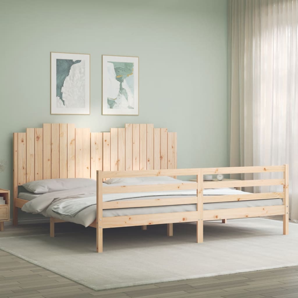 Massivholzbett mit Kopfteil 200x200 cm Massivholzbett mit Kopfteil 200x200 cm