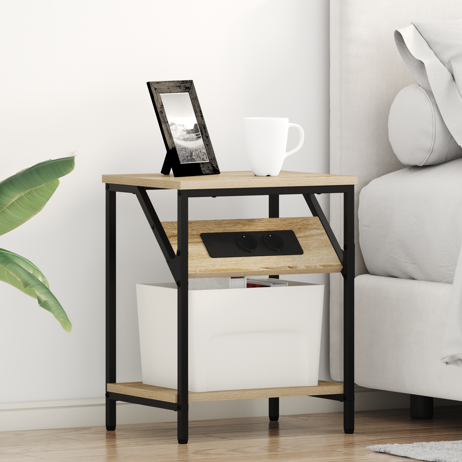 Nachttische 2 pcs Sonoma Eiche 38 x 30 x 48 cm Holzwerkstoff Nachttische 2 pcs Sonoma Eiche 38 x 30 x 48 cm Holzwerkstoff