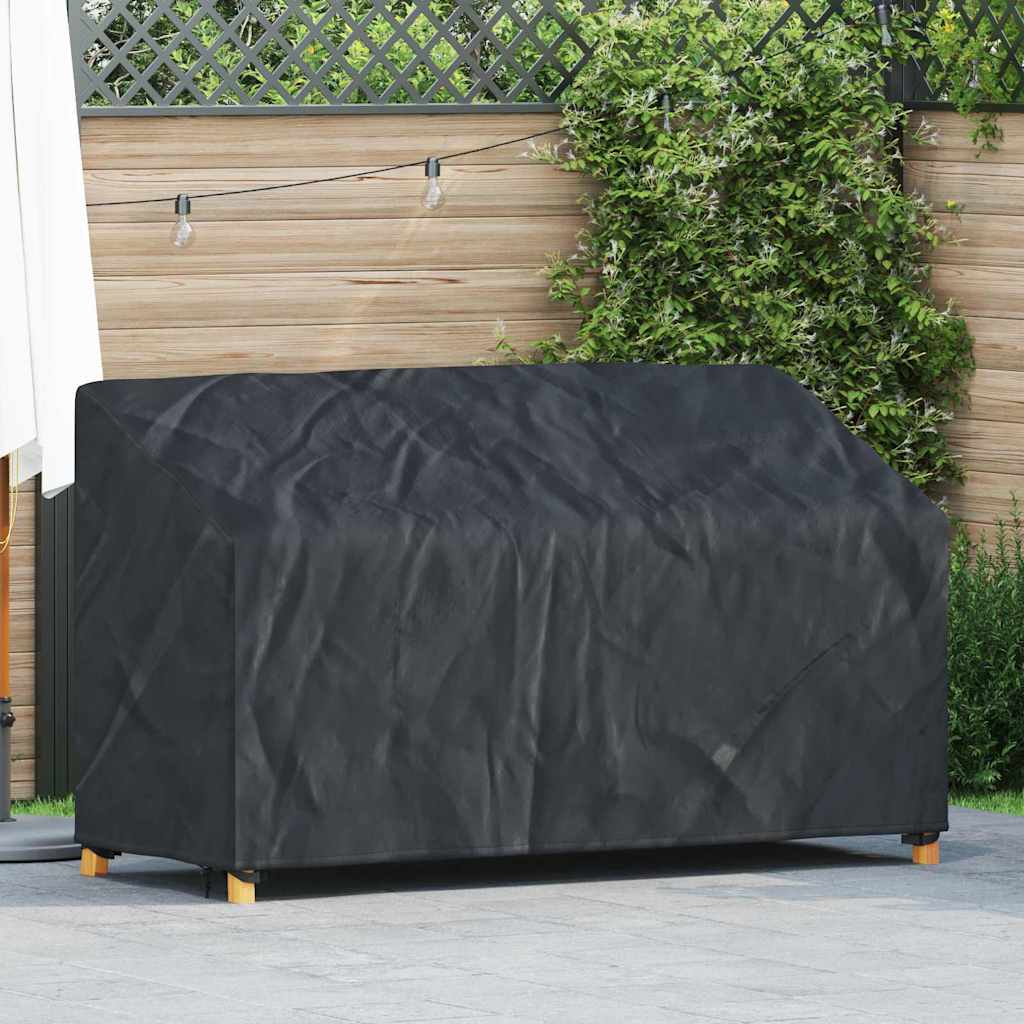 Abdeckung für Gartenbank Schwarz 165 x 70 x 65 / 94 cm 420D Stoff