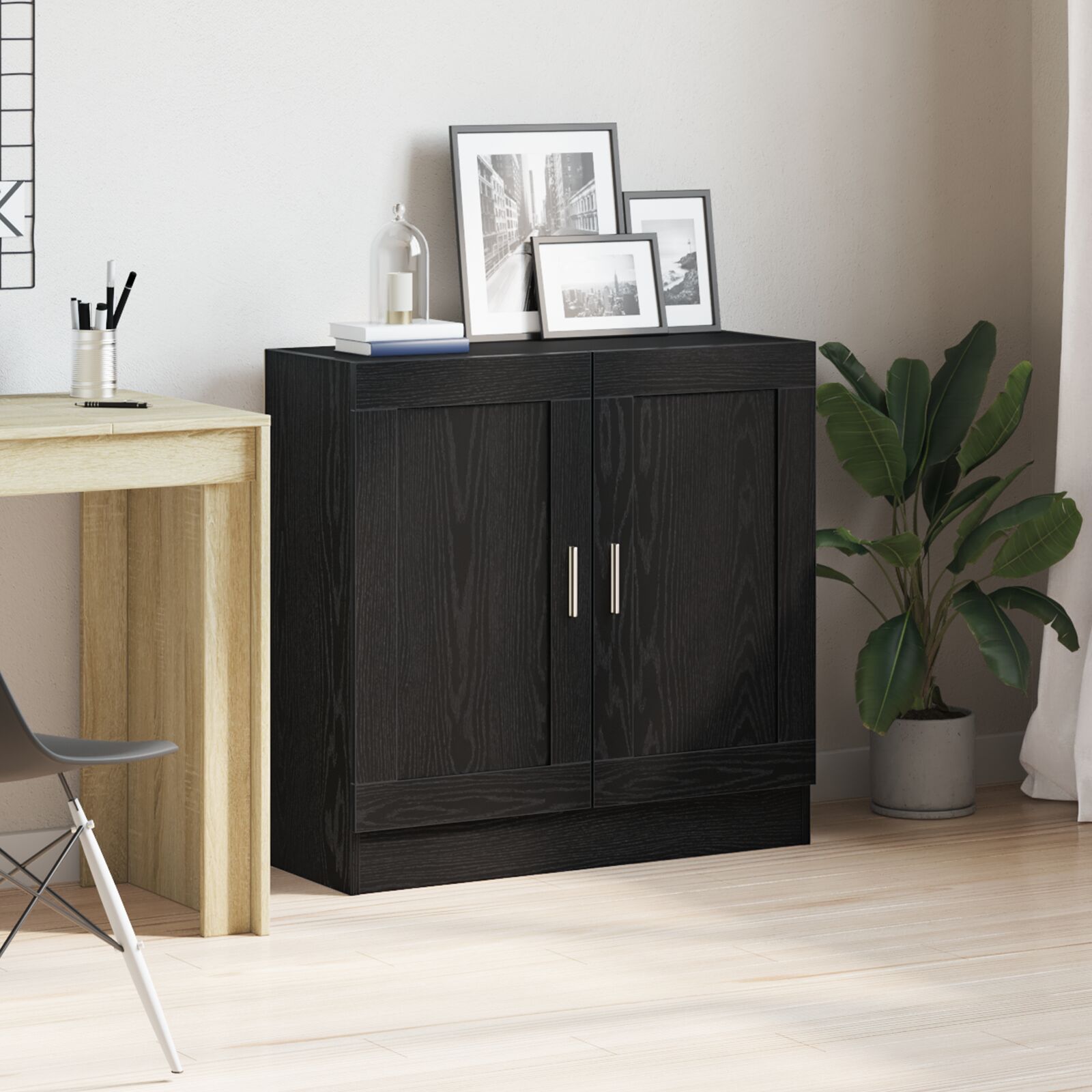 vidaXL Bücherregal schwarz Eiche 82,5x30,5x80 cm Holzwerkstoff vidaXL Bücherregal schwarz Eiche 82,5x30,5x80 cm Holzwerkstoff