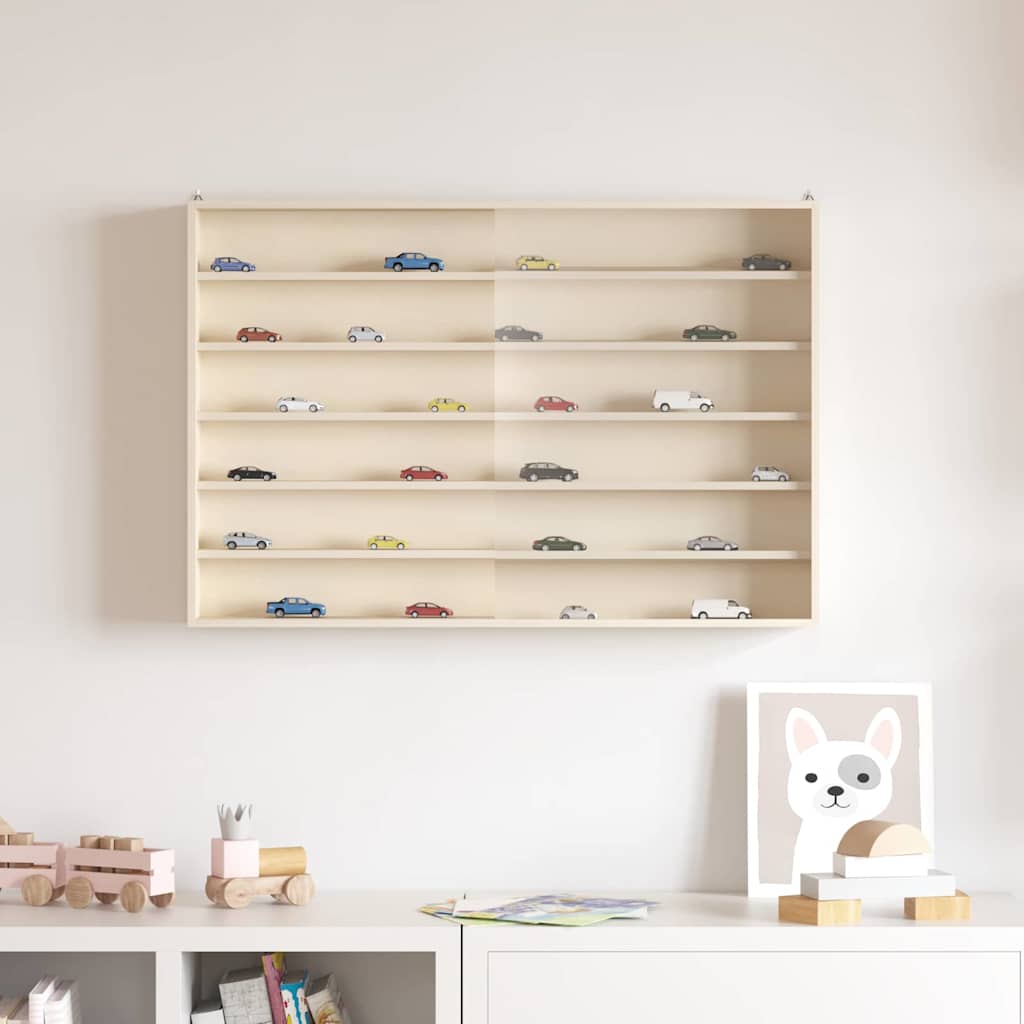 Holz-Sammelvitrine mit Regal Braun 80 x 8,5 x 54 cm Sperrholz