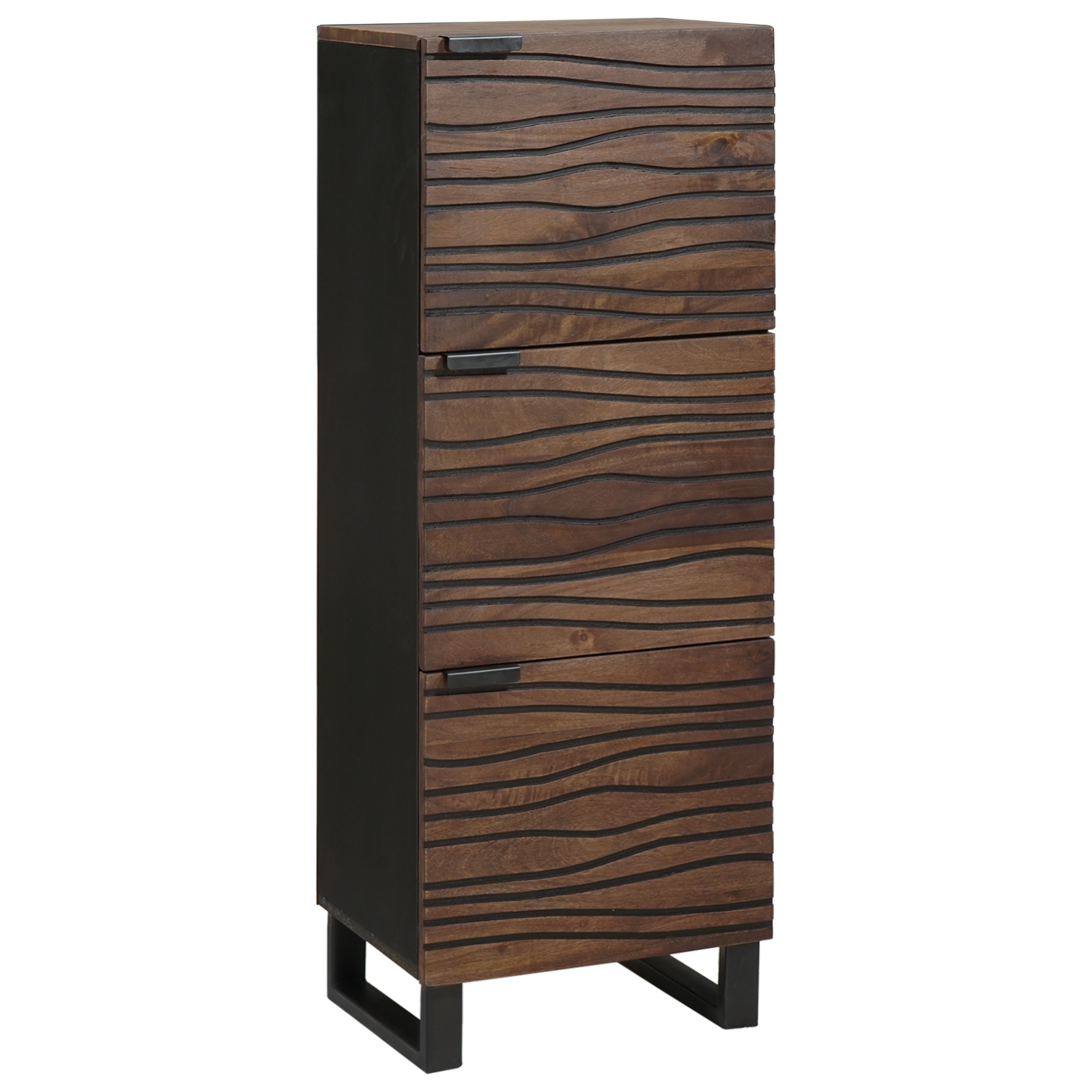 Highboard Nussbaum Holz mit Regal Sonstiges mit Speicher mit Tür Braun 40 x 33.5 x 110 cm